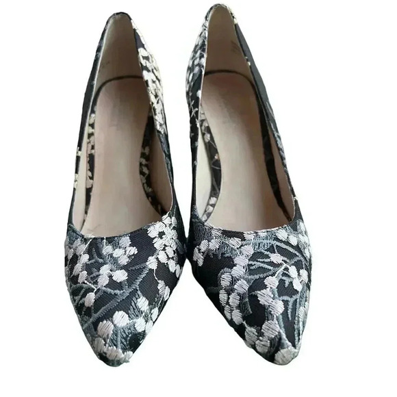 Shelly’s London chunky heels point toe floral brocade 7.5 - Picture 3 of 8